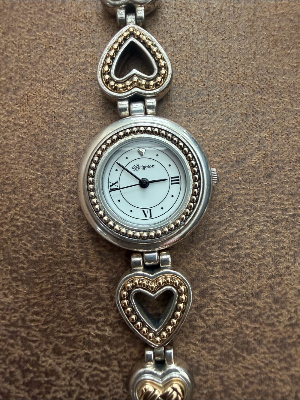 Brighton Two-Tone Heart Bracelet Watch - Silver & Gold - NEW BATTERY